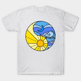 Colourful Ying Yang Sun and Moon T-Shirt